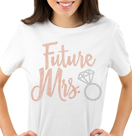 Future Mrs. Diamond Rose Gold Rhinestud Tee