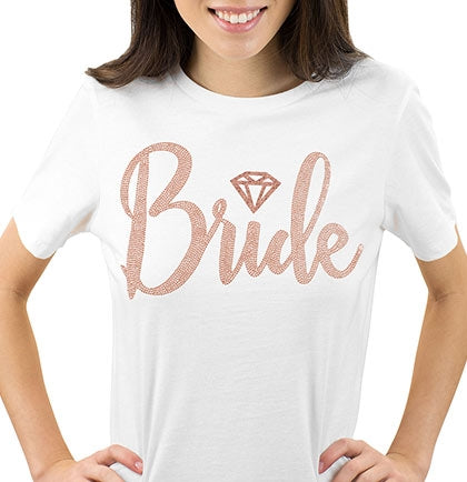 Rose Gold Bride Diamond White Tshirt