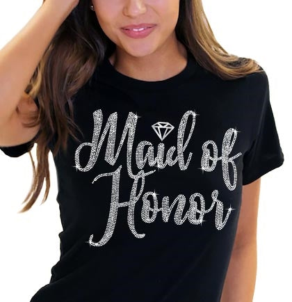 Maid of Honor Diamond Rhinestone Tshirt