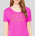 • Bridesmaid Modern Gold Flowy Tee: Magenta •