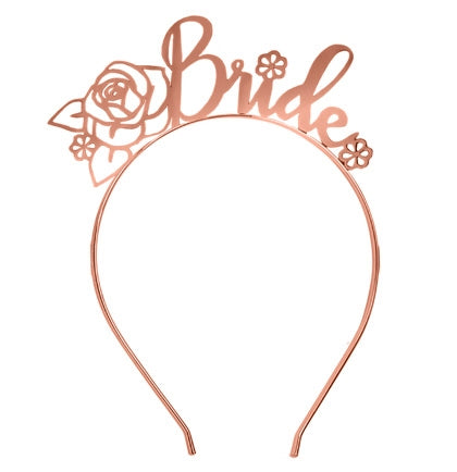 Floral Bride Rose Gold Headband