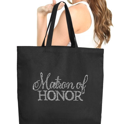 Flirty Matron of Honor Large Canvas Tote