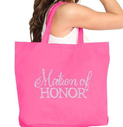 Flirty Matron of Honor Large Canvas Tote