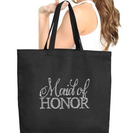 Flirty Maid of Honor Large Canvas Tote