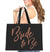 Glam Bride to Be Rose Gold Large Canvas Tote
