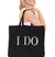 I Do Large Canvas Black Tote