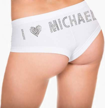 I ♥ Custom White Lace Edge Cheeky Panty
