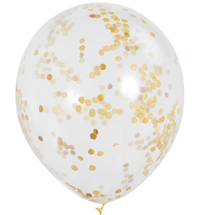 Gold Confetti Party Balloons