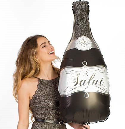 Giant Black Salut Mylar Balloon - 32"
