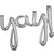 Yay Silver Script Mylar Balloon - 35"