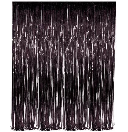 Black fringe door curtain