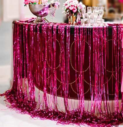 Hot Pink Fringe Curtain