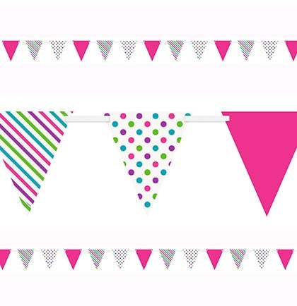 Bright Dots & Stripes Pennant Banner - Set of 2