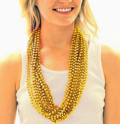 Gold Metallic Beads -12pc
