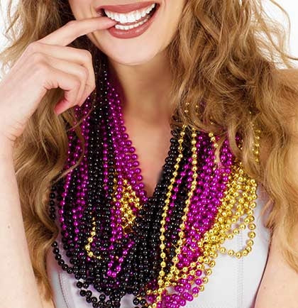 Hot Pink, Black, &amp; Gold Beads - 36pc