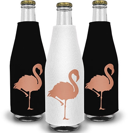 Rose Gold Foil Flamingo Bottle Cooler
