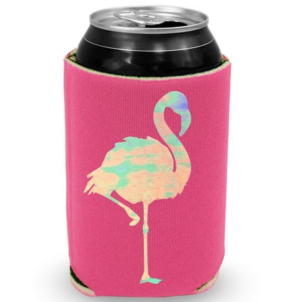 Iridescent Flamingo Light Magenta Can Cooler