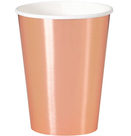 Rose Gold Party Metallic Cups - Set of 8