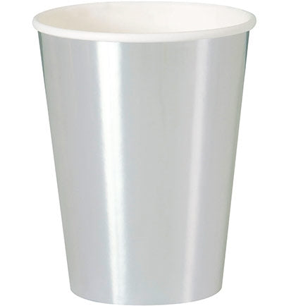 Silver Metallic Cups - Set of 8