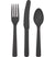 Solid Black Party Cutlery - 24pc