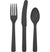 Solid Black Party Cutlery 24pc