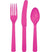 Solid Pink Party Cutlery 24pc