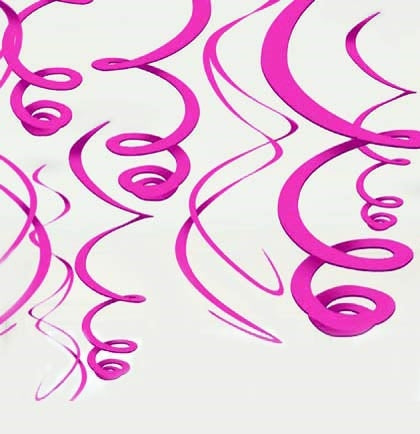 Pink Swirl Danglers - Set of 8