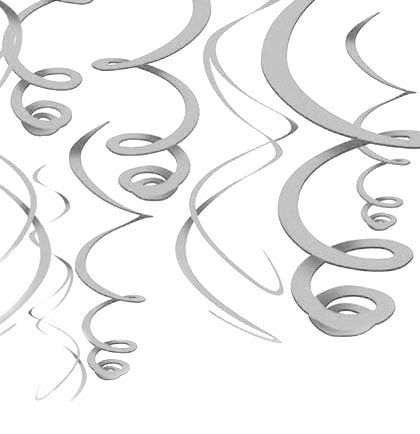Silver Swirl Danglers - Set of 8