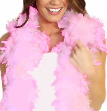Light Pink Fluffy Feather Boa, Bachelorette Party Supplies
