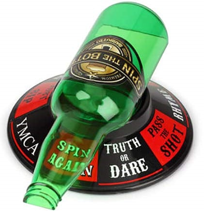 Looking for a nostalgic drinking game to play at the Bachelorette Party? This fun Spin The Bottle game will bring back memories of that kissing game played back in the day. 