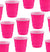 Get these sporty shot glasses for all of the attendees--makes a great toast or photo op! This set of twenty plastic pink shot glasses holds 2 oz. 