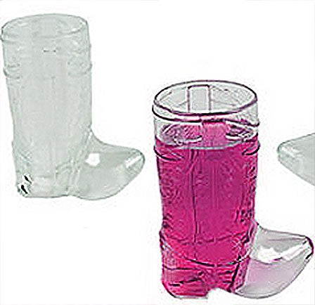 Clear Plastic Western Boot Shaped Shot Glass