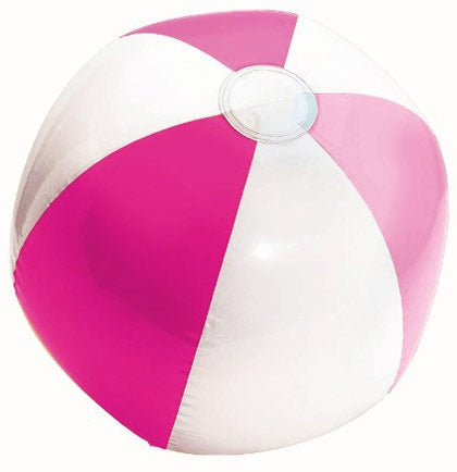 This 13&quot; pink and white plastic beach ball can be used for a pool or beach game, decoration, or even a great souvenir for the bride with the party signing it!
