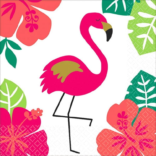 These fabulous Flamingo Aloha cocktail napkins are perfect for the bachelorette party, adding a pop of color to your snack table! 