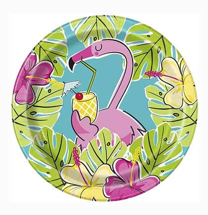 Flamingo & Leaf Dessert Plates