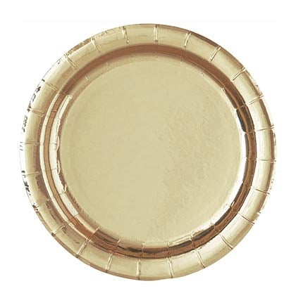 Gold Round Dessert Plates - Set of 16