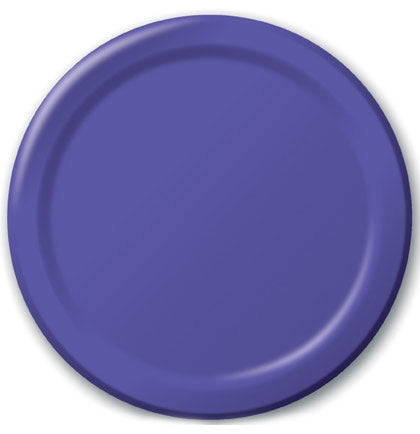 Solid Purple Dessert Plates - Set of 16