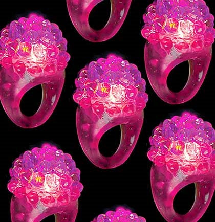 Pink Bumpy Light Up Rings - Set of 12
