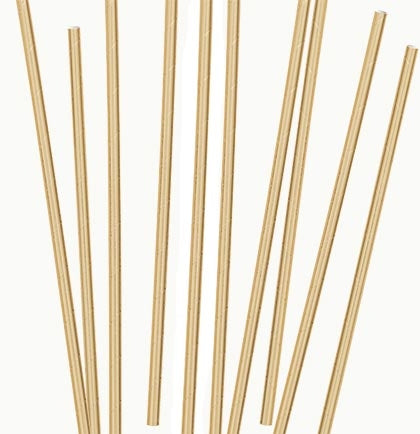 Metallic Gold Paper Straws - Set of 10