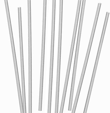 Metallic Silver Paper Straws