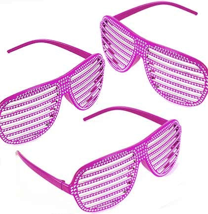 You'll look like a Rockstar in these Hot Pink shutter sunglasses! Get this set of glasses for the bachelorettes to wear at an 80's themed bachelorette party. 