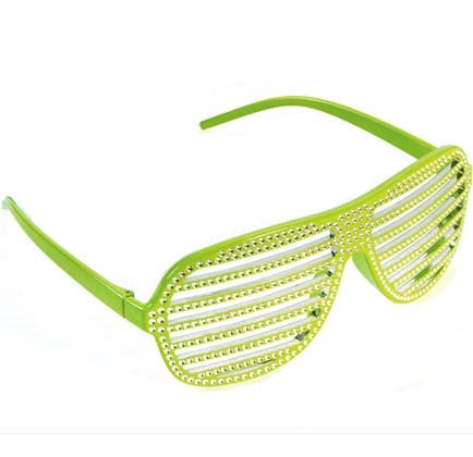 Having a neon or 80s themed bachelorette party? This plastic lime green shutter sunglasses is the perfect party favor to include in a goodie bag for the party guests!
