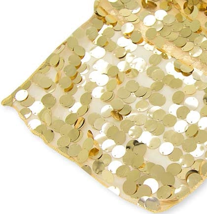 The 13"x108" gold payette table runner works on square, rectangle or round tables and is perfect for a bachelorette party, lingerie shower, or any event! 