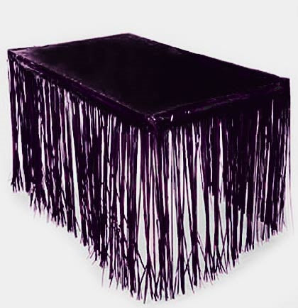 Fringe Black Table Skirt