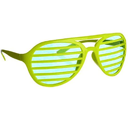 Lime Green & Turquoise Shutter Sunglasses