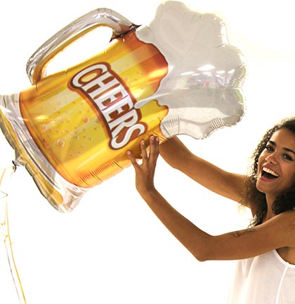 Cheers Beer Mug Mylar Party Balloon 33"