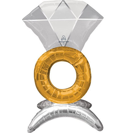 Gold Wedding Ring Shaped Balloon Centerpiece - 21&quot;