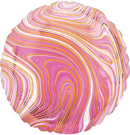 Pink Marble Mylar Balloon - 16"