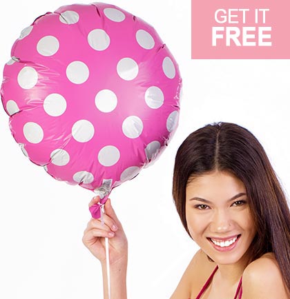 18" Pink Polka Dot Mylar Party Balloon