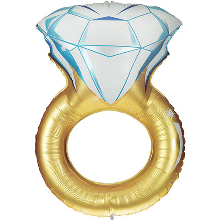 Gold Band Wedding Ring Shaped Mylar Balloon - 26&quot;
